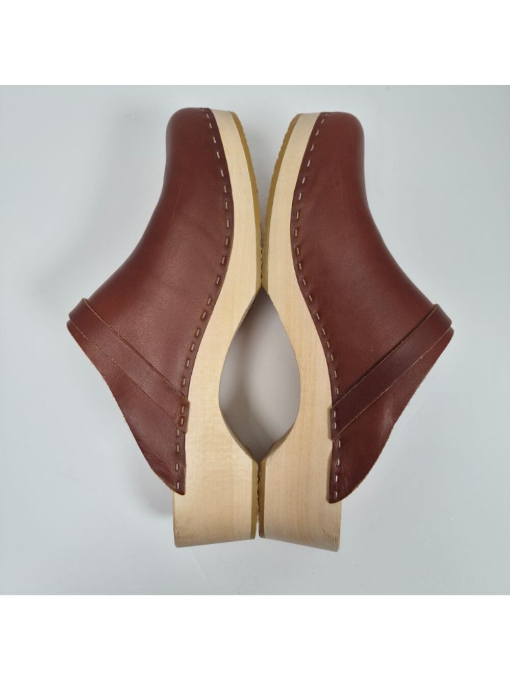Bryr Handmade Women's Crafted in San Francisco Brown Leather Clogs US Size 11 - Picture 6 of 9